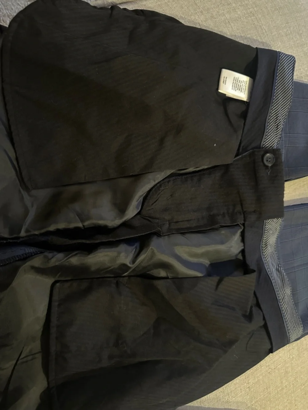 Banana Republic Men's Navy Windowpane Dress Pants Preloved